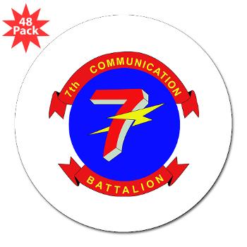 7CB - M01 - 01 - 7th Communication Battalion - 3" Lapel Sticker (48 pk)